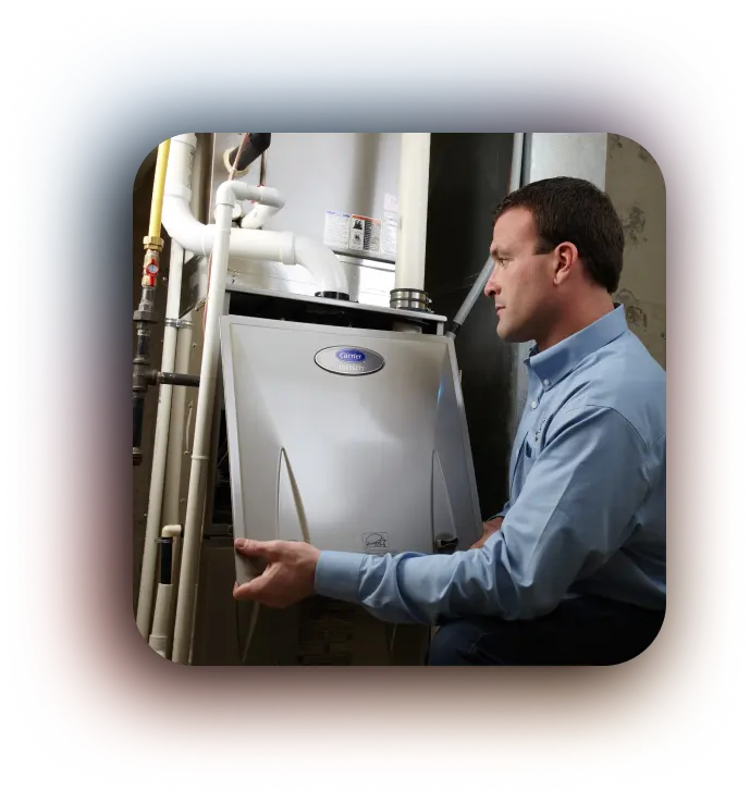 Technician installing furnace in Western Springs IL