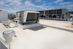 Commercial HVAC system on a rooftop